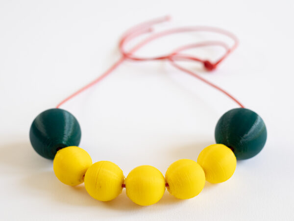 Yellow & green - 3D printed necklace - Image 2